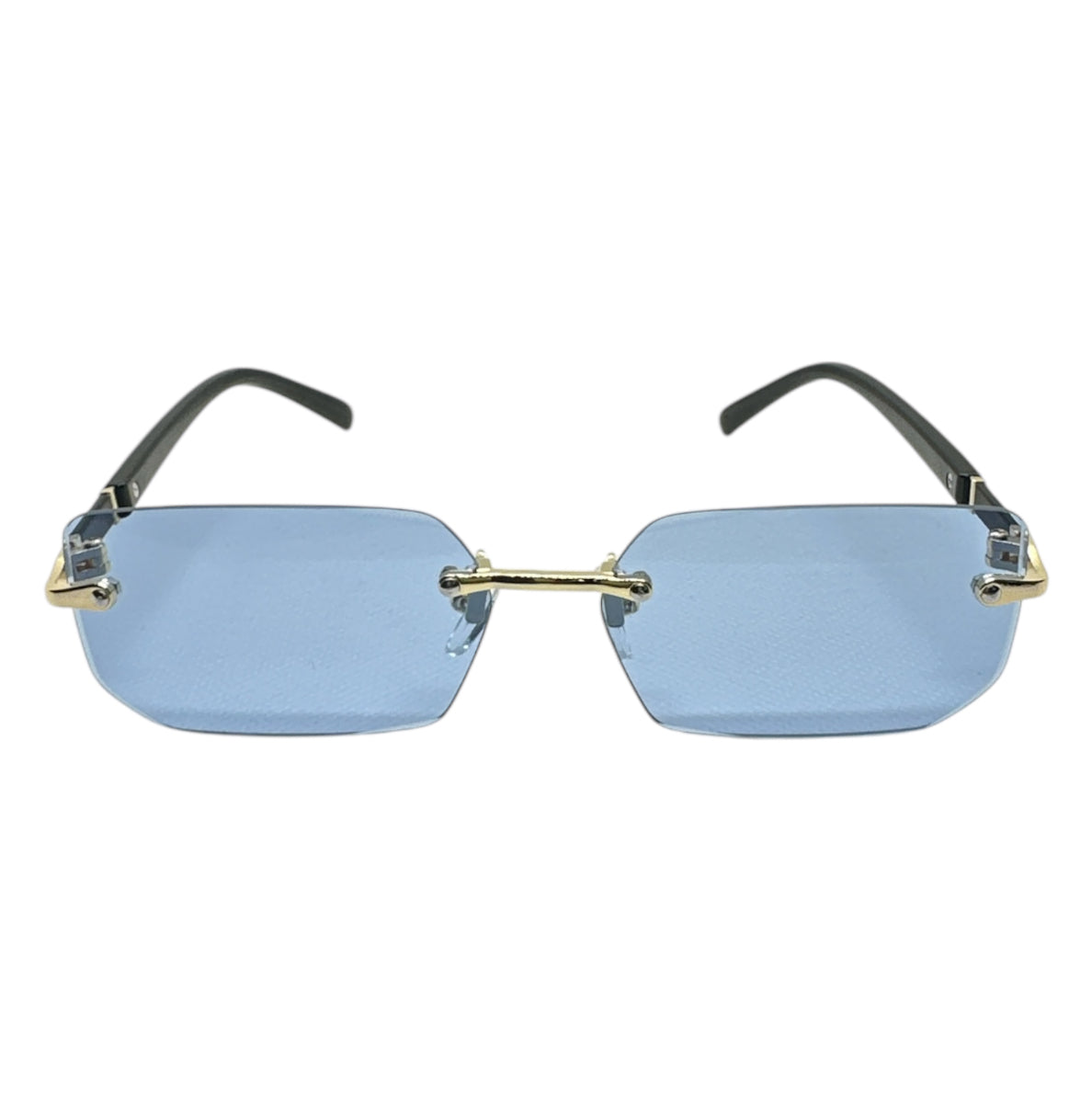 Blue Rimless Sunglasses for Men and Women