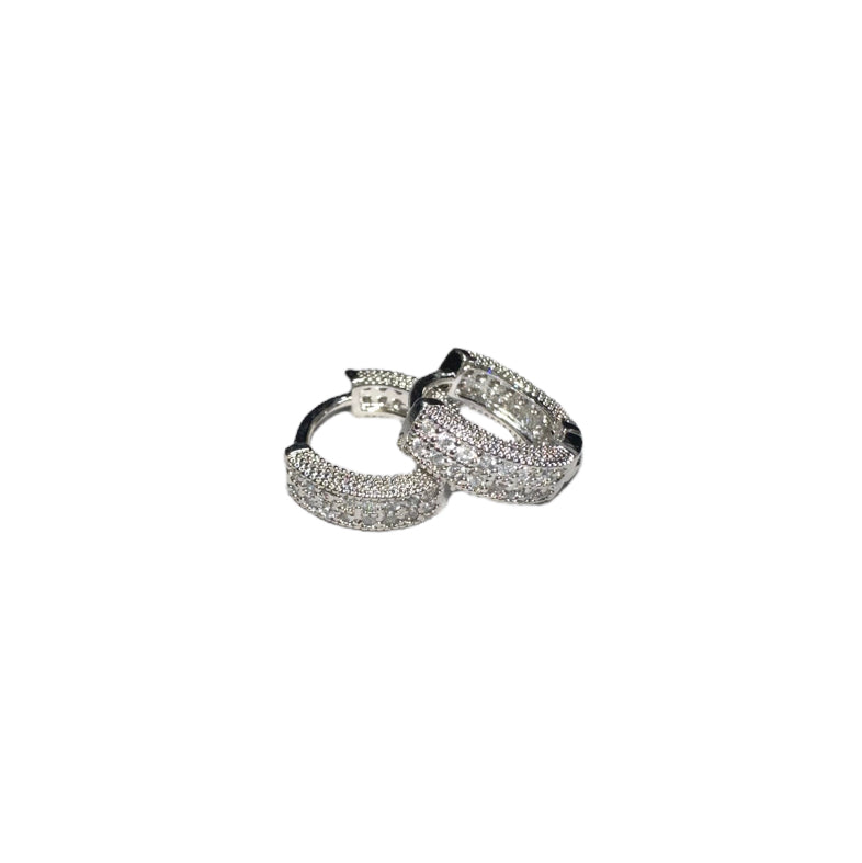 Silver Hoop CZ Earrings