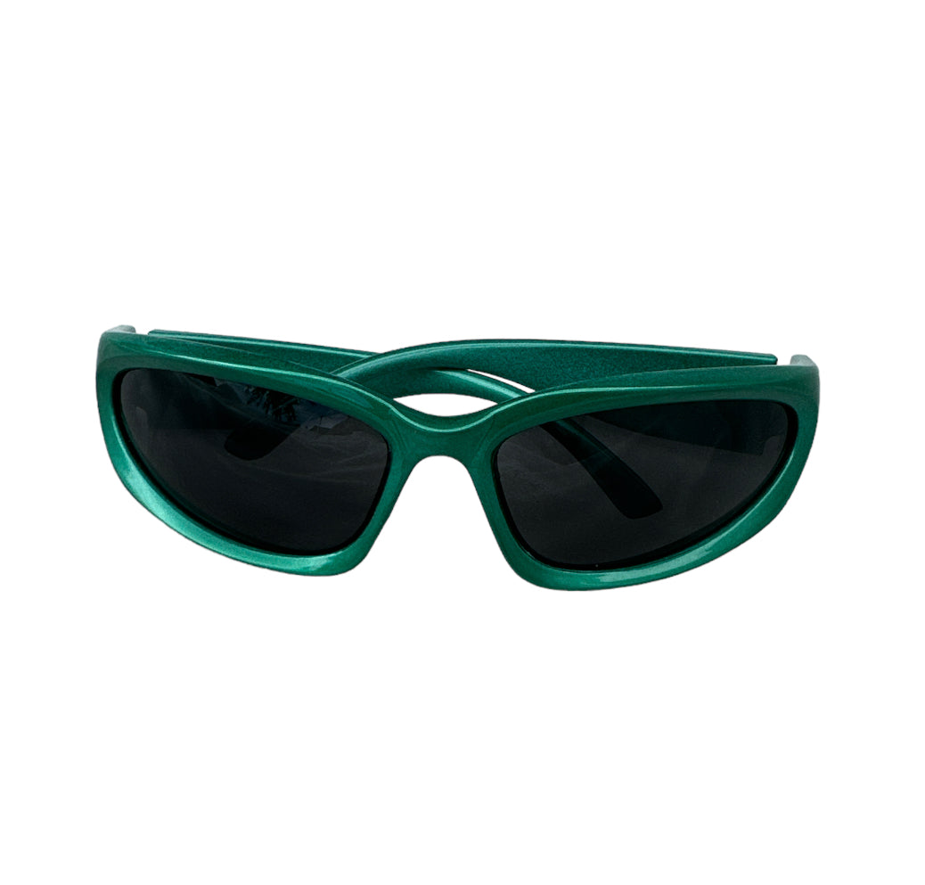 Retro 90βs Sport Sunglasses in Green