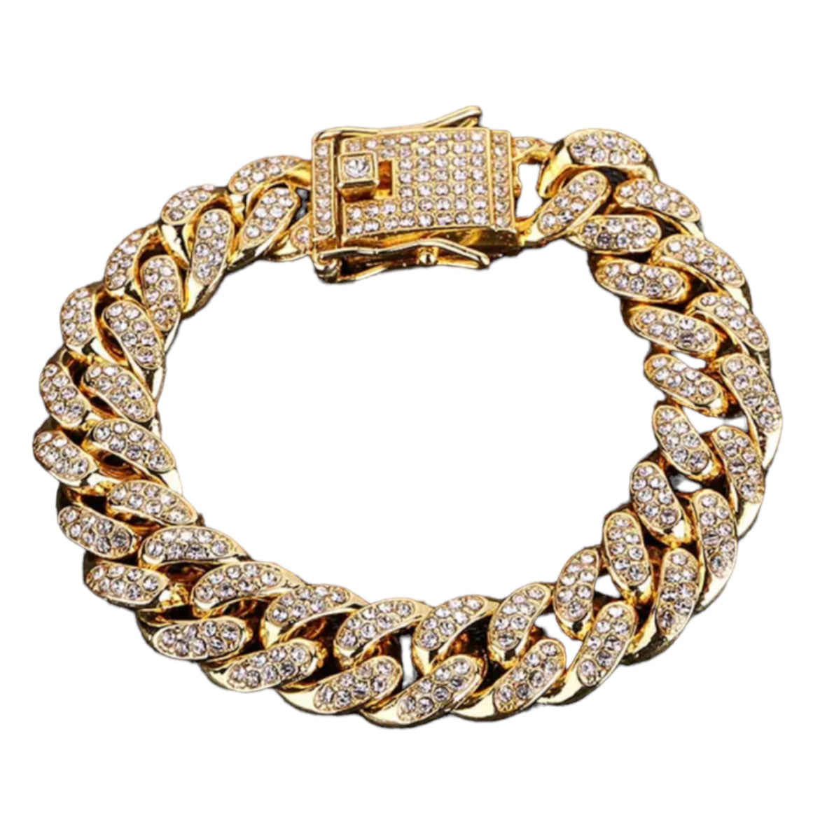 Gold Cuban Link Diamond Bracelet 12mm