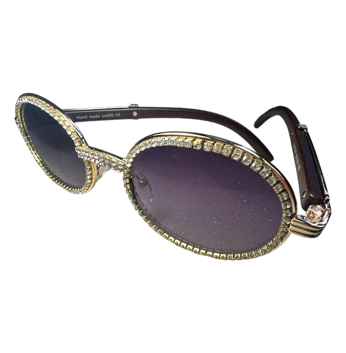 Menโs Black & Gold Cubic Zirconia Diamonds Sunglasses