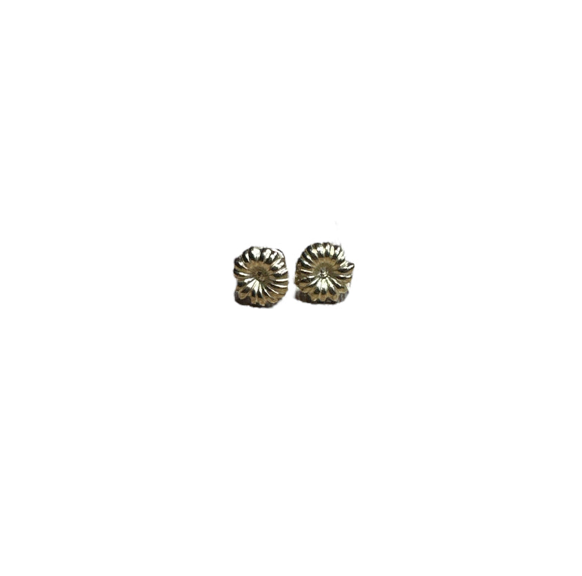 Gold Flower Ear Studs 8mm