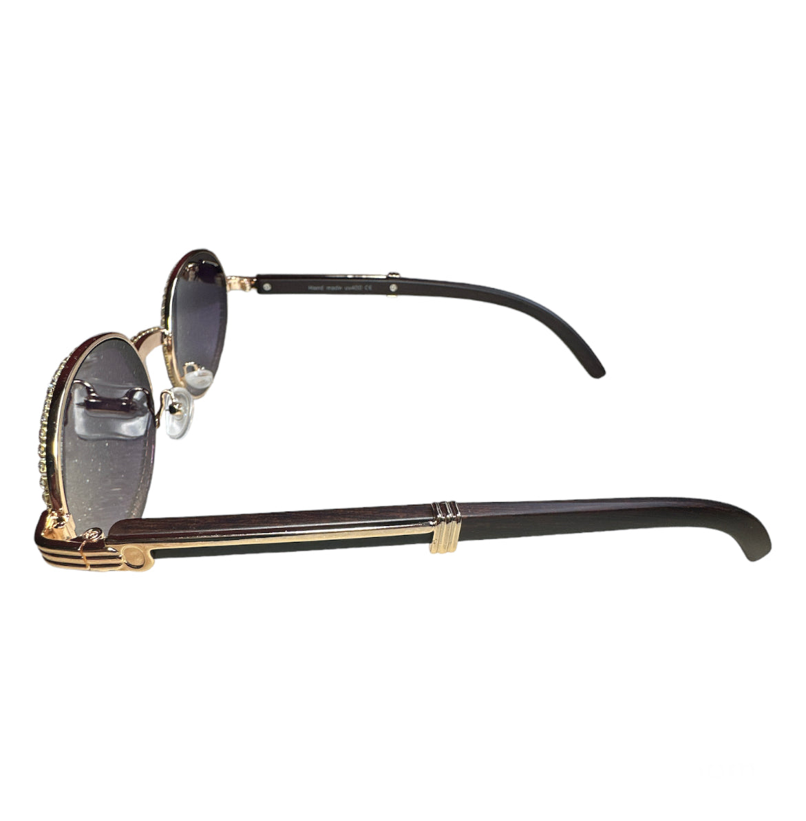 Menโs Black & Gold Cubic Zirconia Diamonds Sunglasses