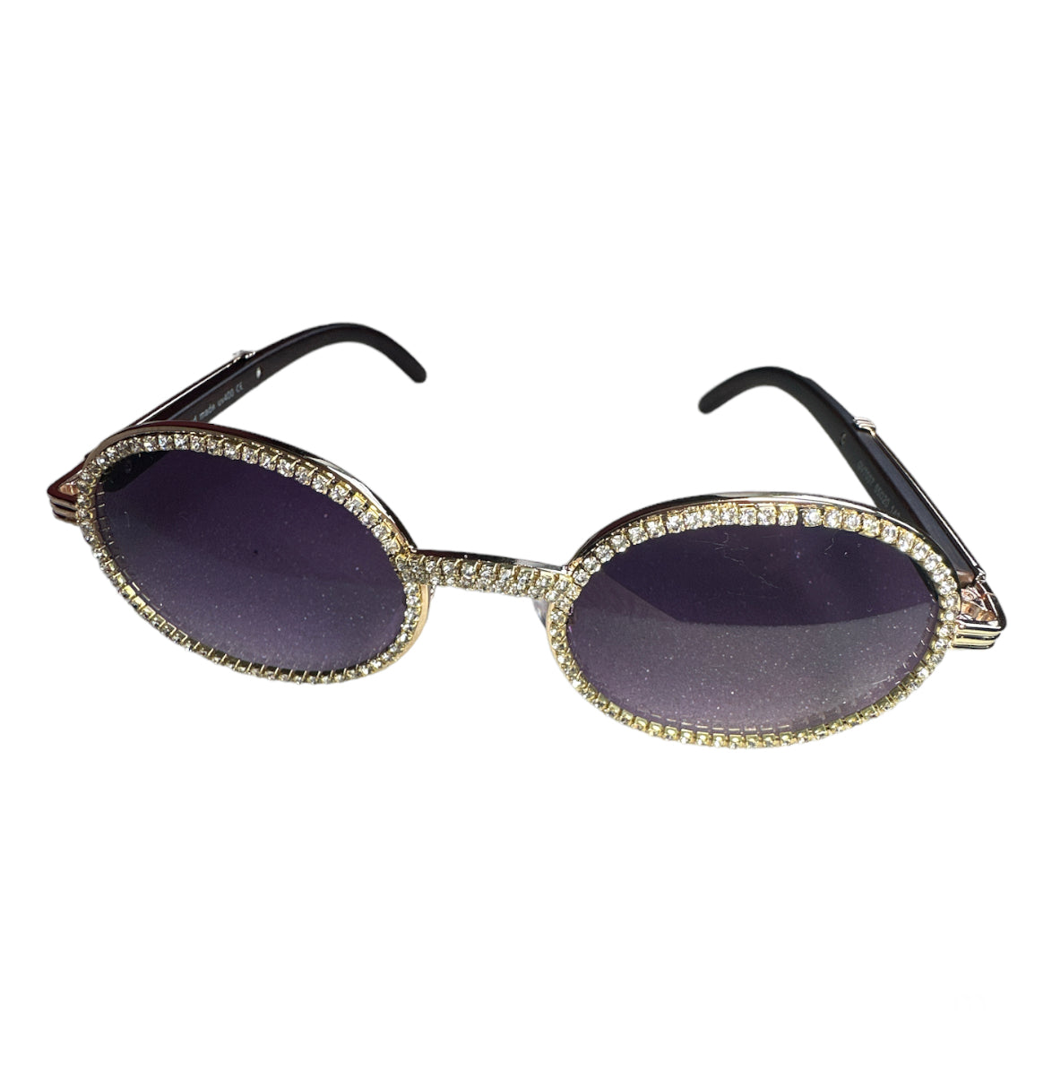 Menโs Black & Gold Cubic Zirconia Diamonds Sunglasses