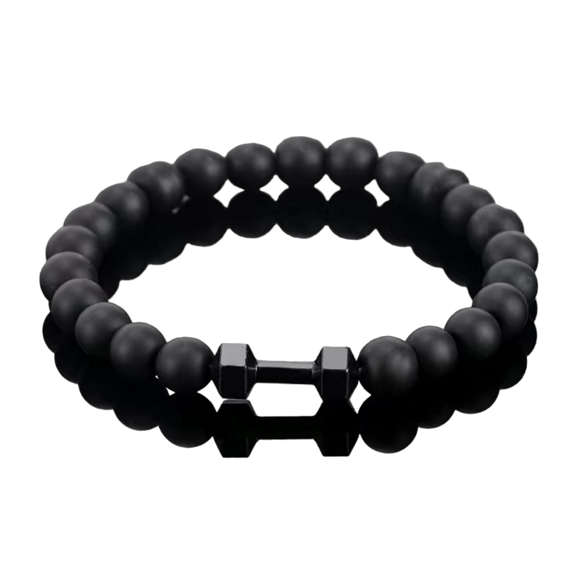 Black Beaded Gym Bracelet