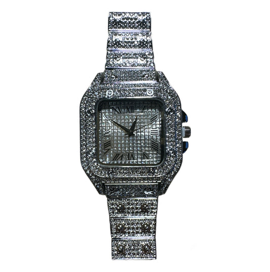Silver Square Dial Watch
