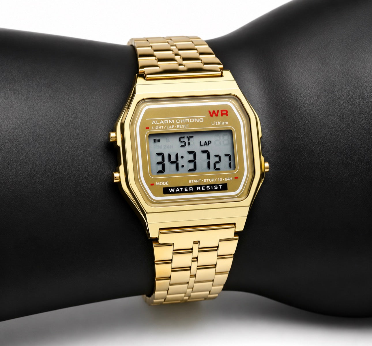 Gold Chrono Alarm Digital Watch