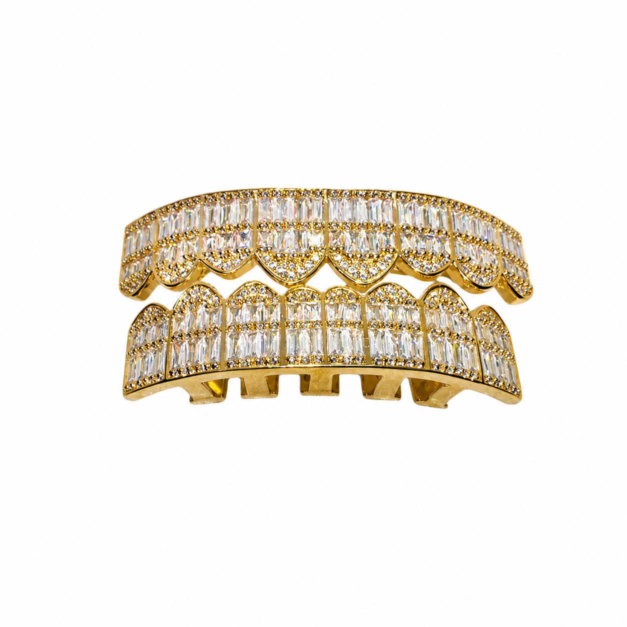 Gold Teeth Baguette Grills Set
