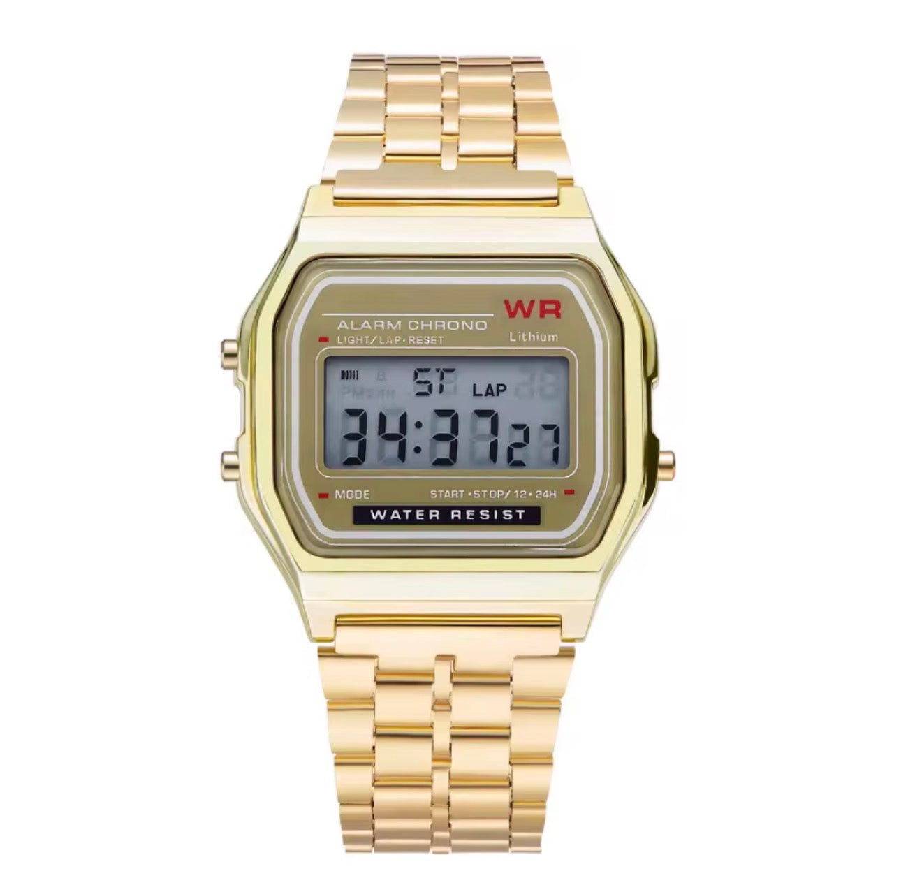 Gold Chrono Alarm Digital Watch