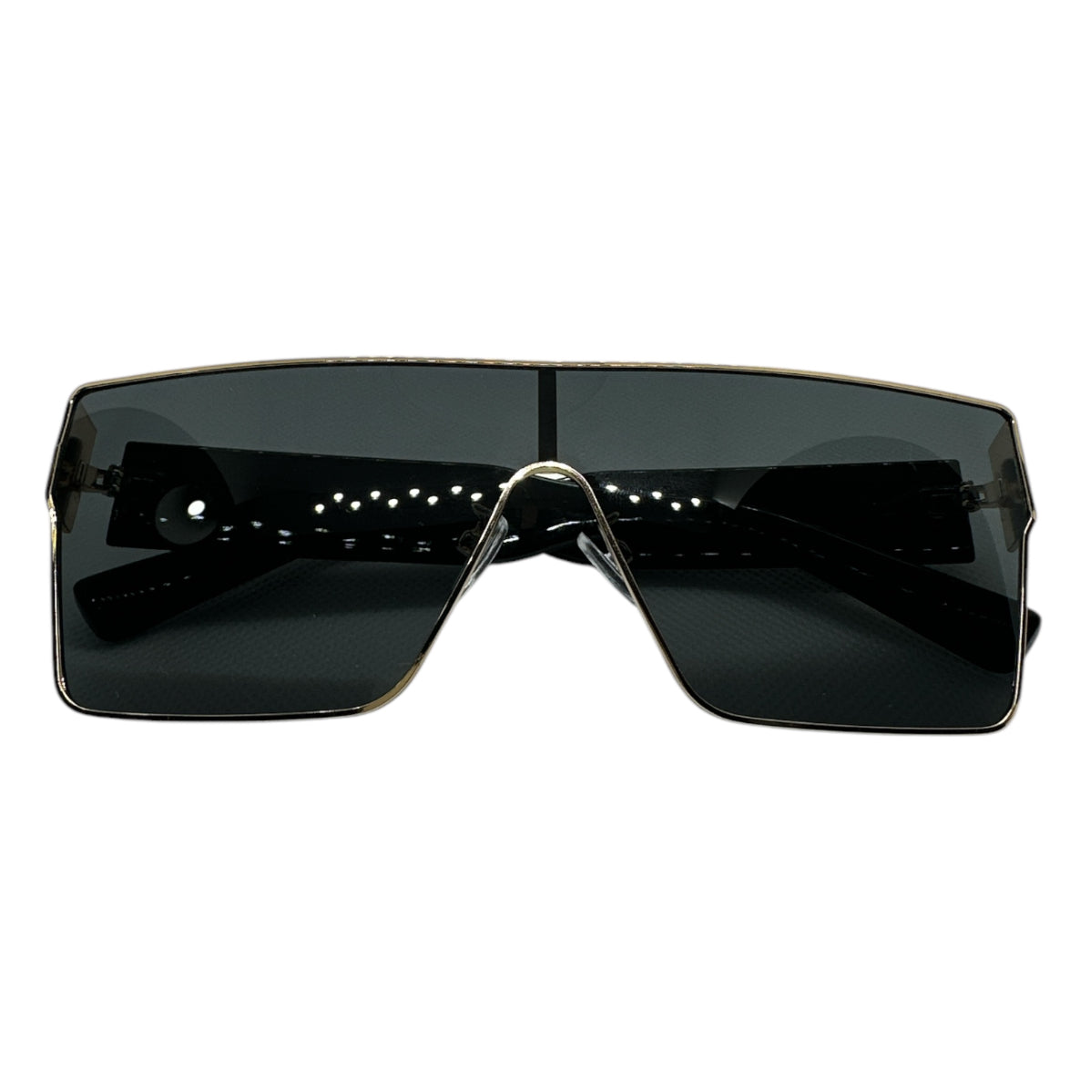 Black and Gold Wide Lens Unique Sunglasses for Men and Women