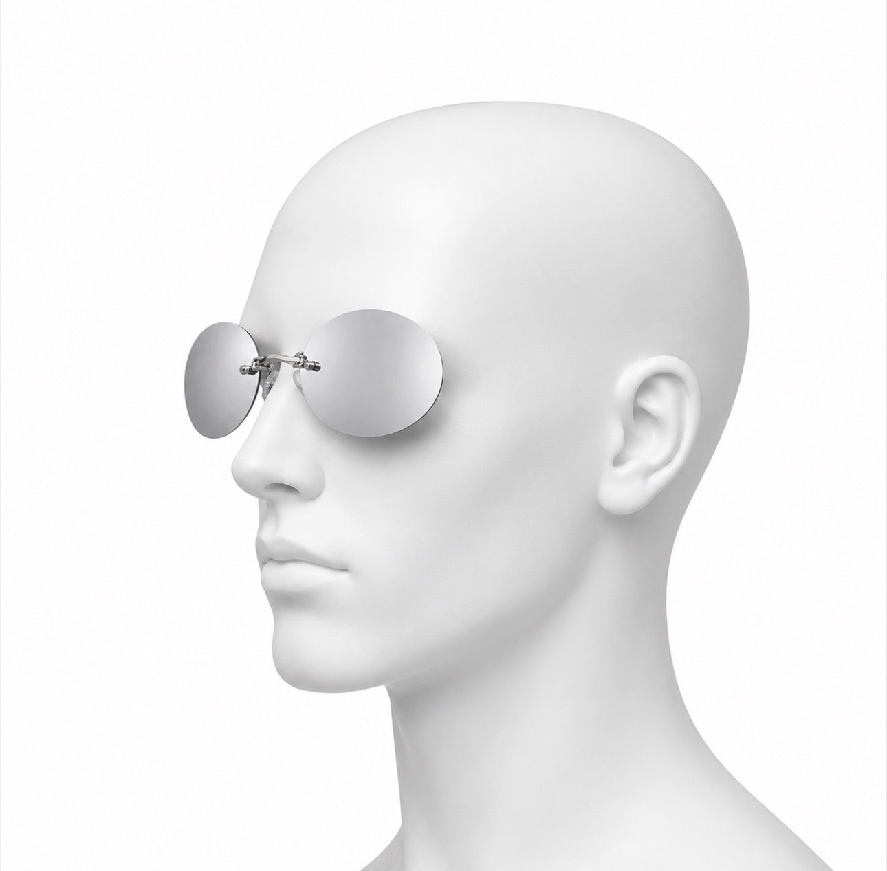 Silver Black Mirror Rimless Clip On Sunglasses for Men and Women 🕶️🕵️‍♂️