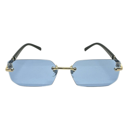 Blue Rimless Sunglasses for Men and Women