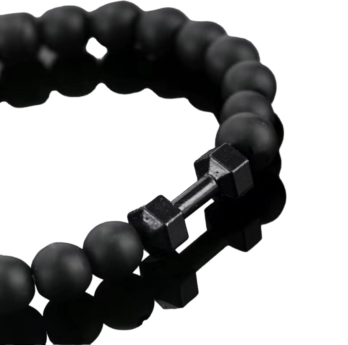 Black Beaded Gym Bracelet