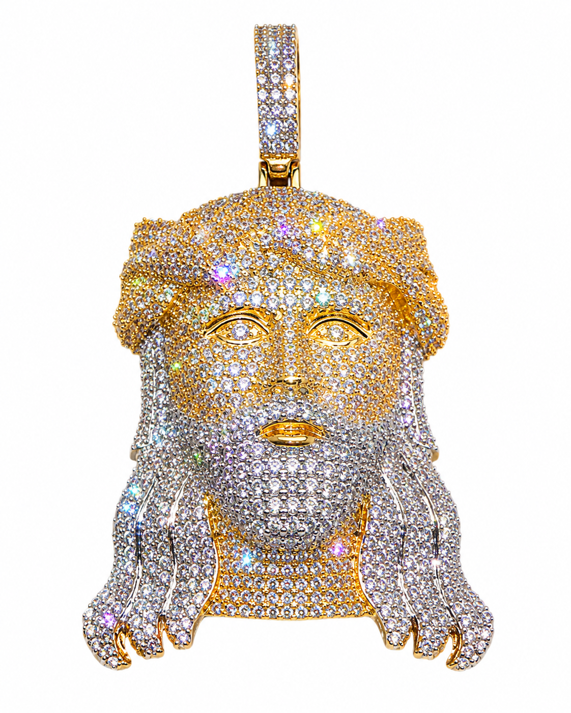 Jesus Piece Pendant with Cuban Link Chain + FREE ROPE CHAIN