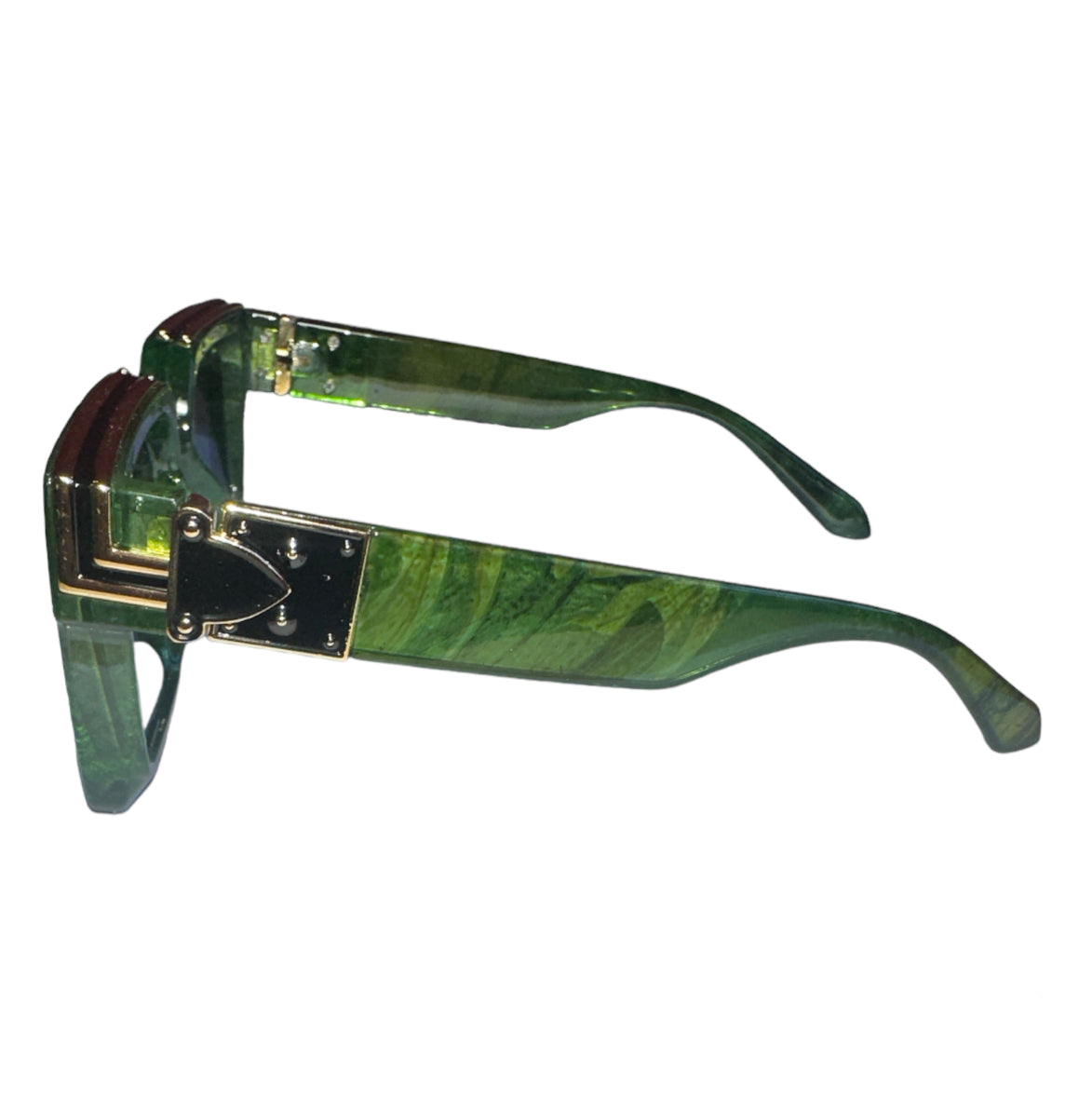 Lime and Gold Custom Square Sunglasses