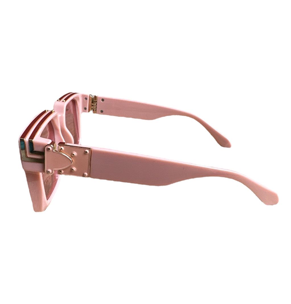 Pink Custom Square Sunglasses