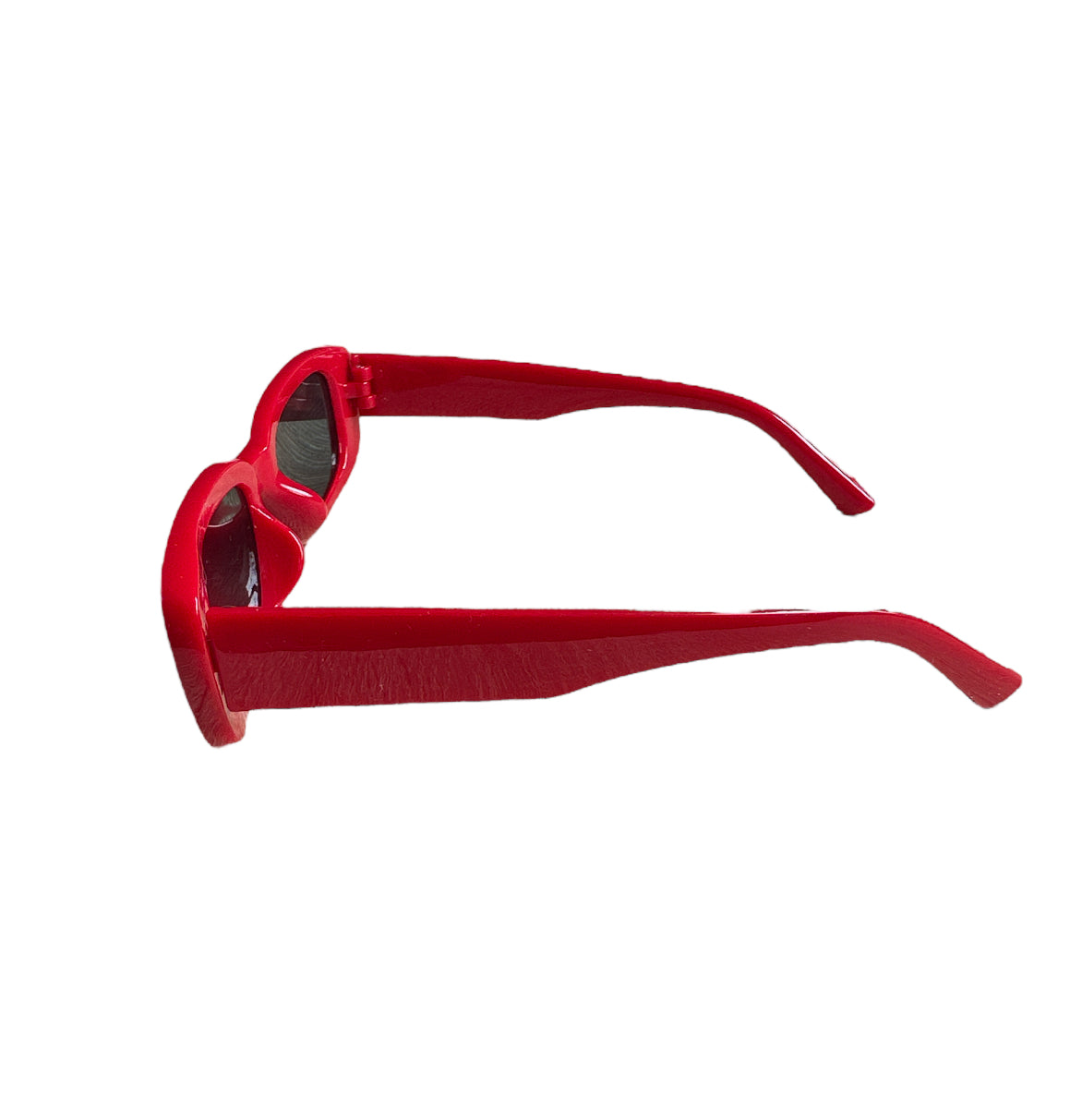 Narrow Oval Sunglasses in Red