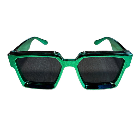 Green Custom Square Sunglasses