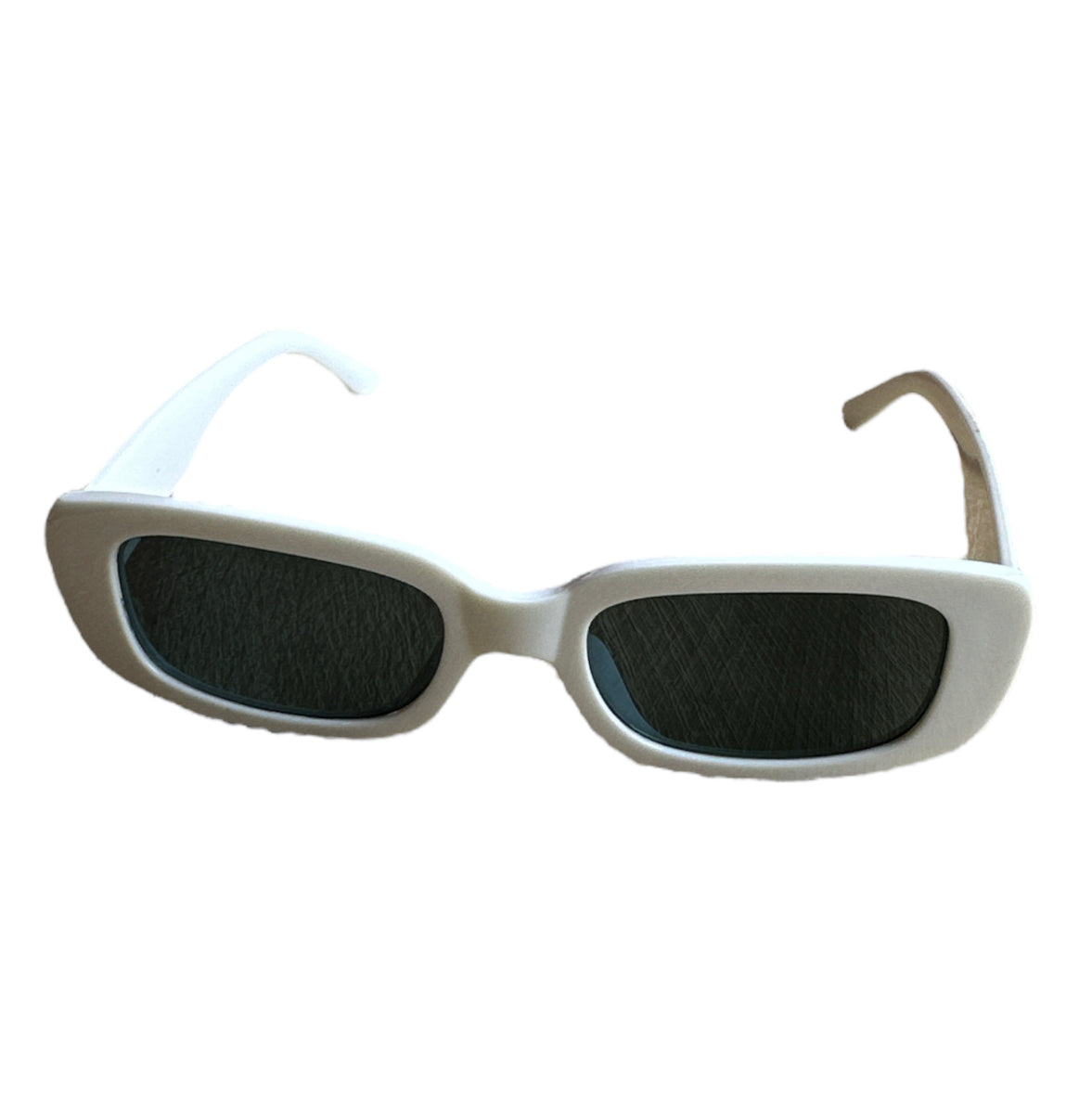 Narrow Oval Sunglasses in White