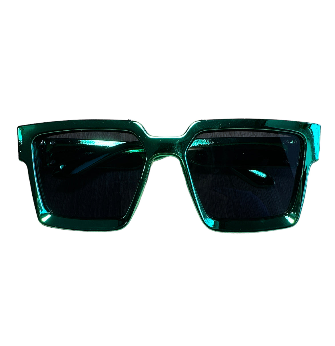 Green Custom Square Sunglasses