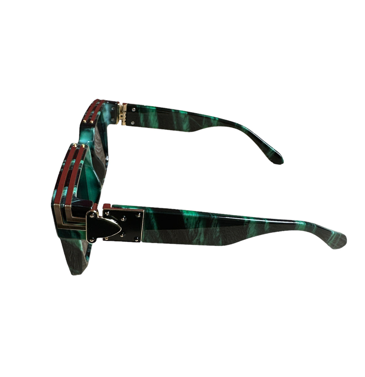 Green Verde Marble Custom Square Sunglasses