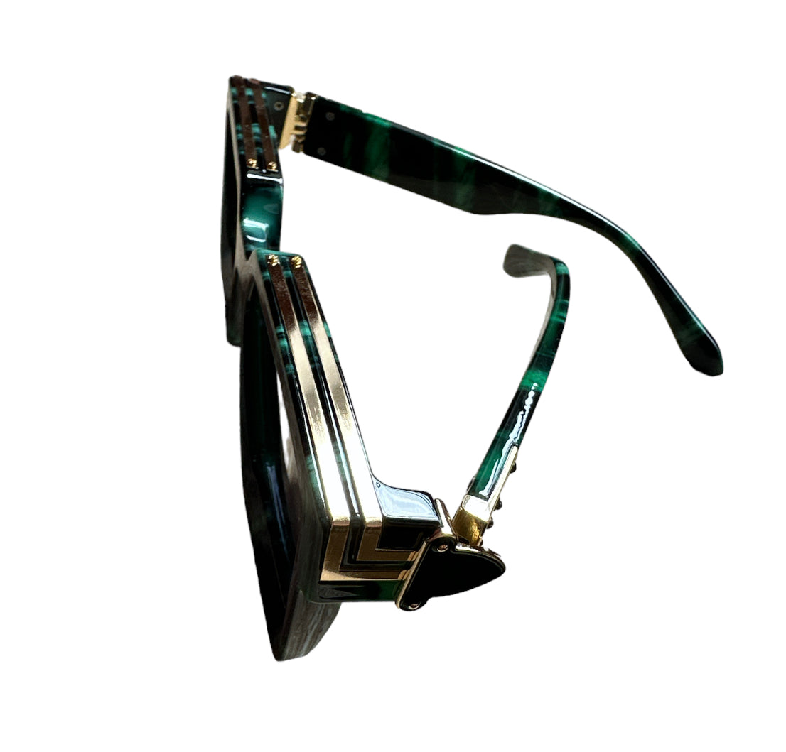 Green Verde Marble Custom Square Sunglasses