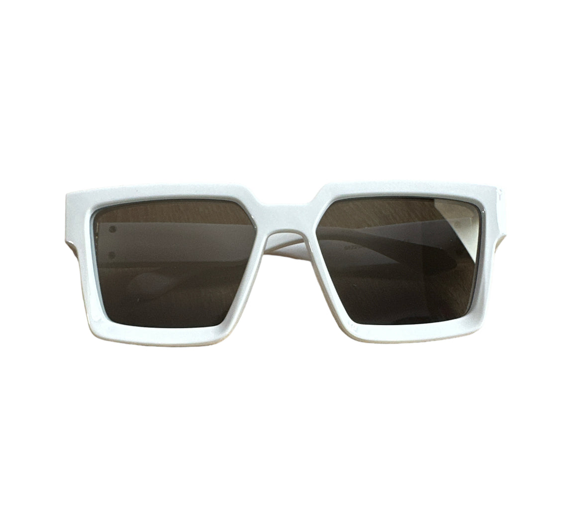 White Mirror Custom Square Sunglasses