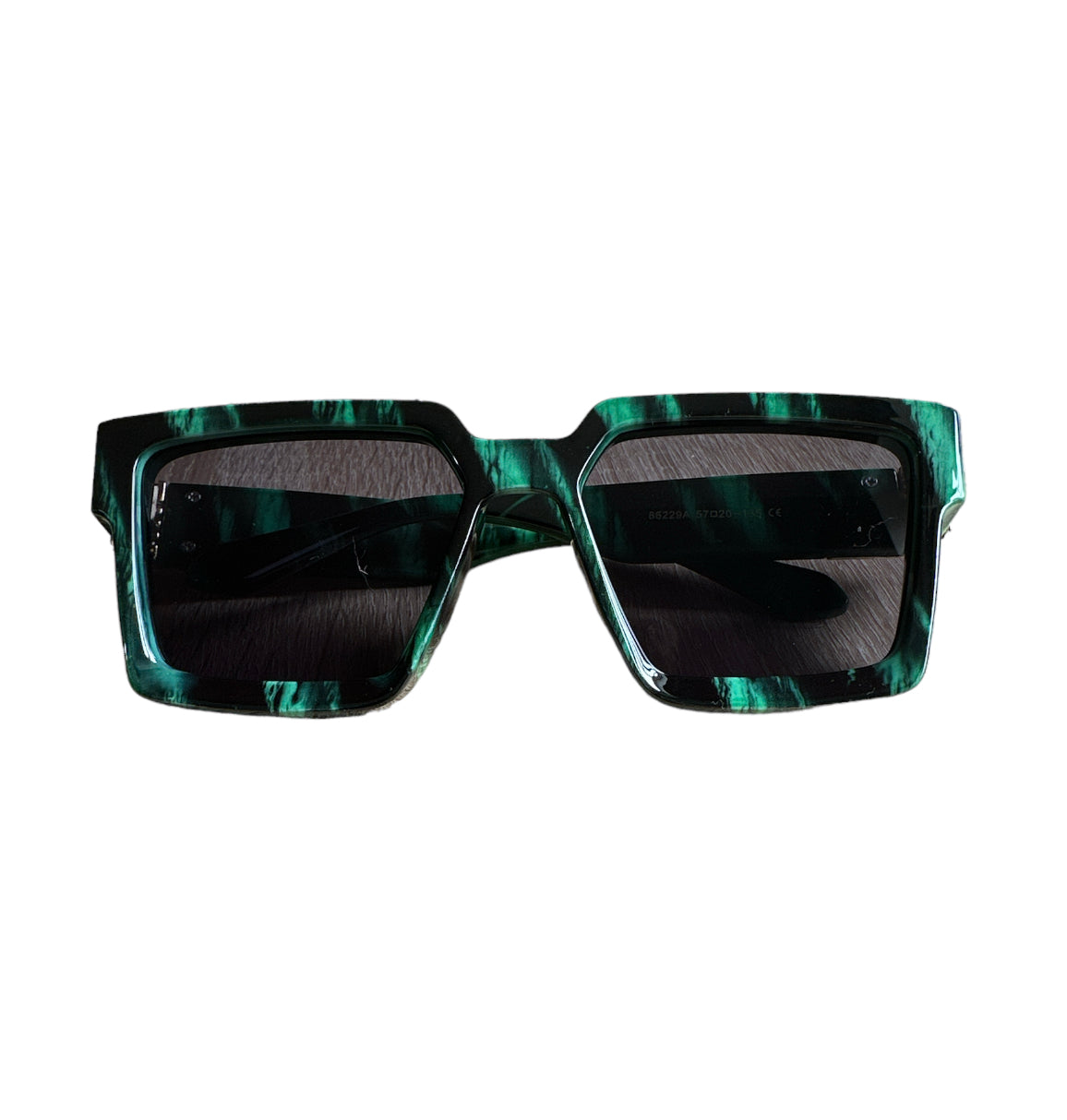 Green Verde Marble Custom Square Sunglasses