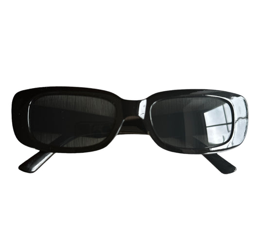 Narrow Oval Sunglasses in Black