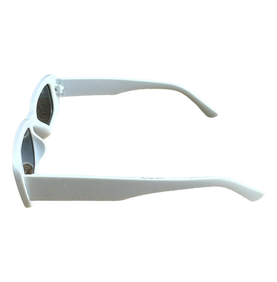 Narrow Oval Sunglasses in White