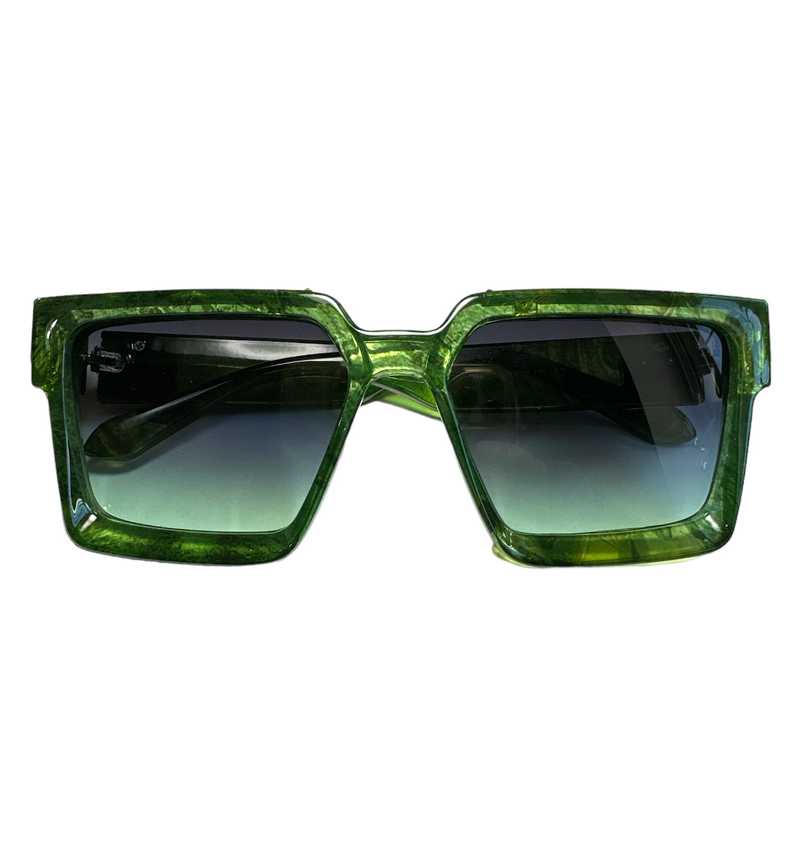 Lime and Gold Custom Square Sunglasses