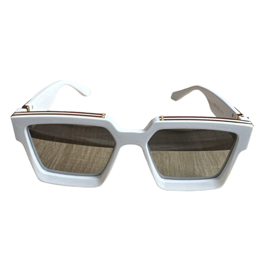 White Mirror Custom Square Sunglasses