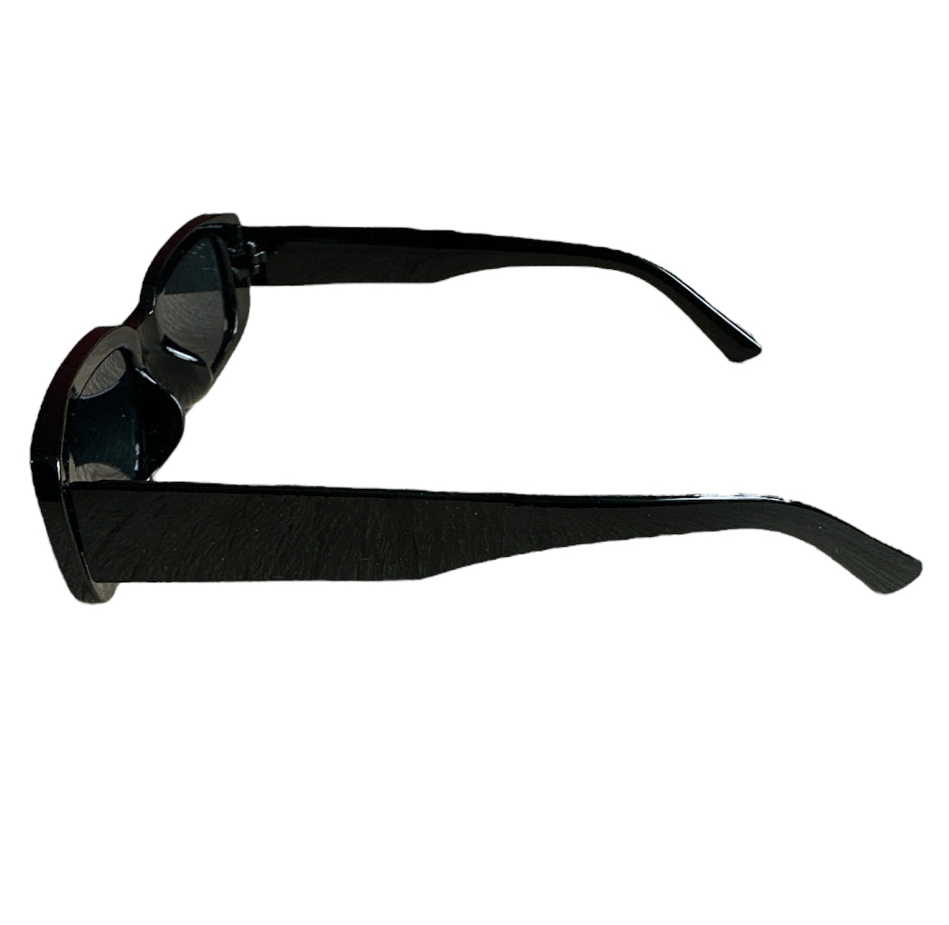 Narrow Oval Sunglasses in Black