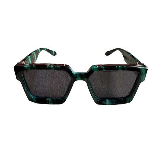 Green Verde Marble Custom Square Sunglasses