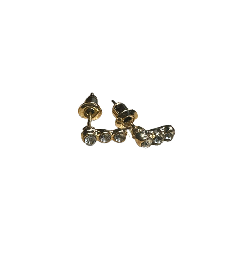 Crystal Bar Ear Studs 10mm