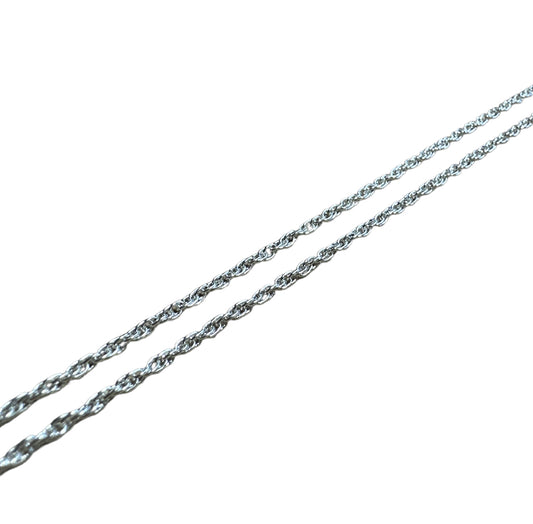 Silver Rope Necklace 1mm