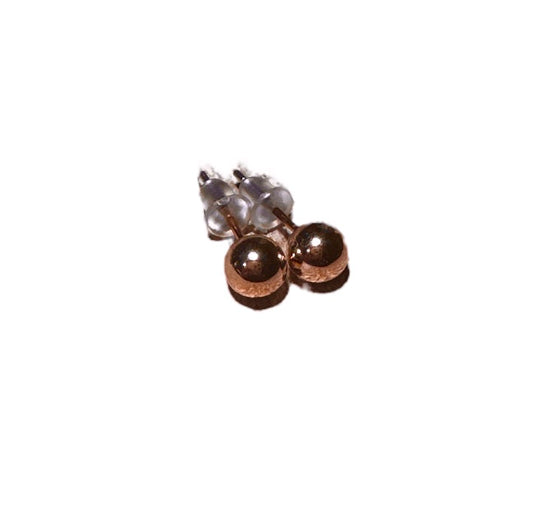 Rose Gold Chrome Round Ear Studs 6mm