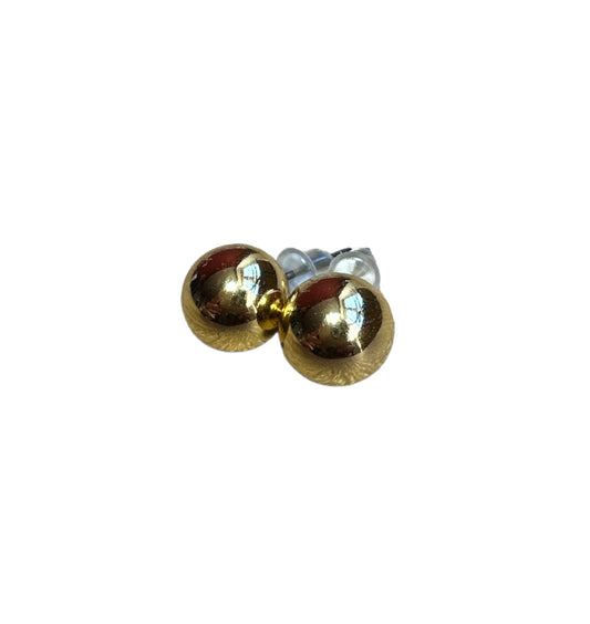 Gold Chrome Pearl Ear Studs 10mm