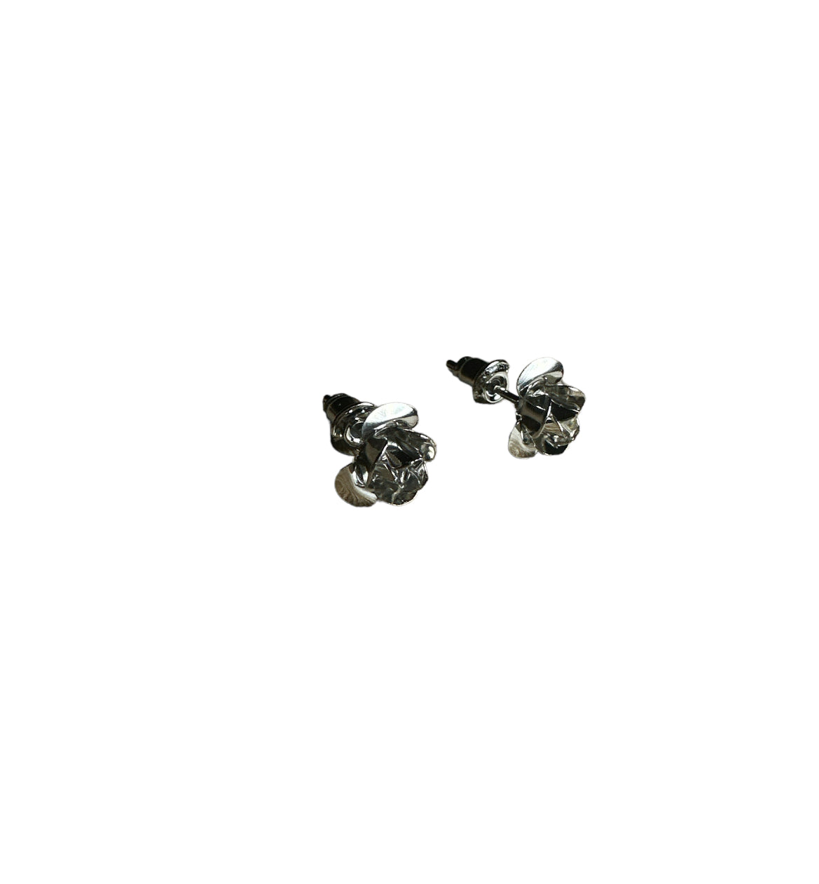 Silver Rose Ear Studs