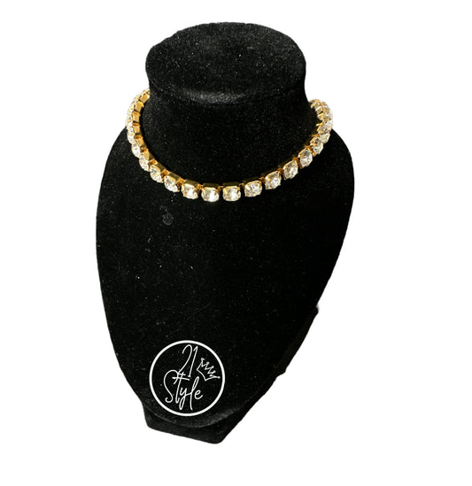 Gold Diamond Tennis Necklace