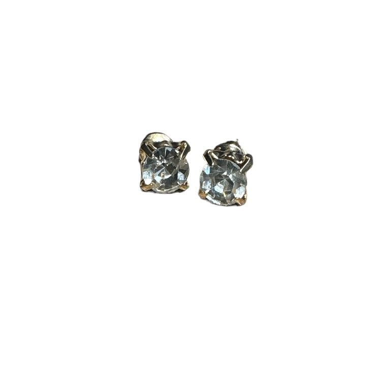 Crystal Ear Studs in Gold 6mm