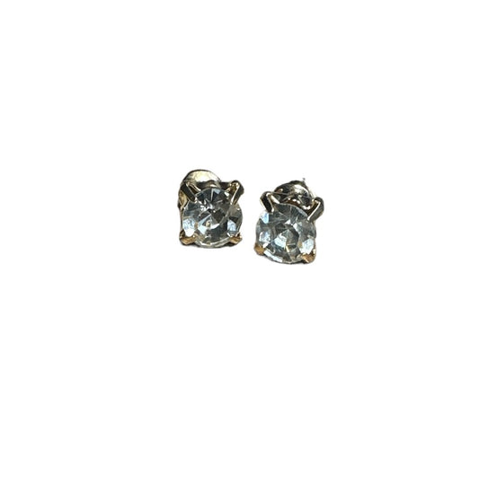 Crystal Ear Studs in Gold 6mm