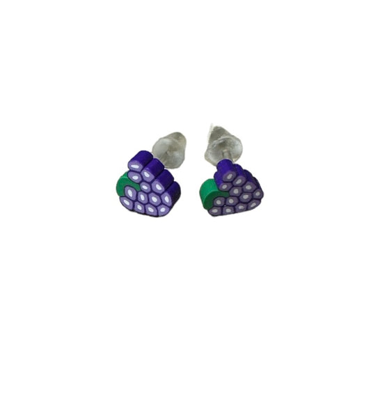 Purple Grape Ear Studs