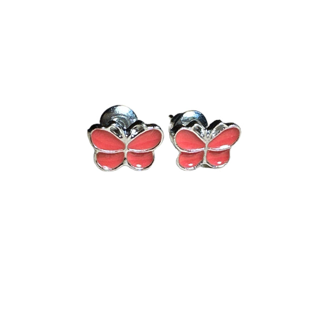 Butterfly Ear Studs in Silver