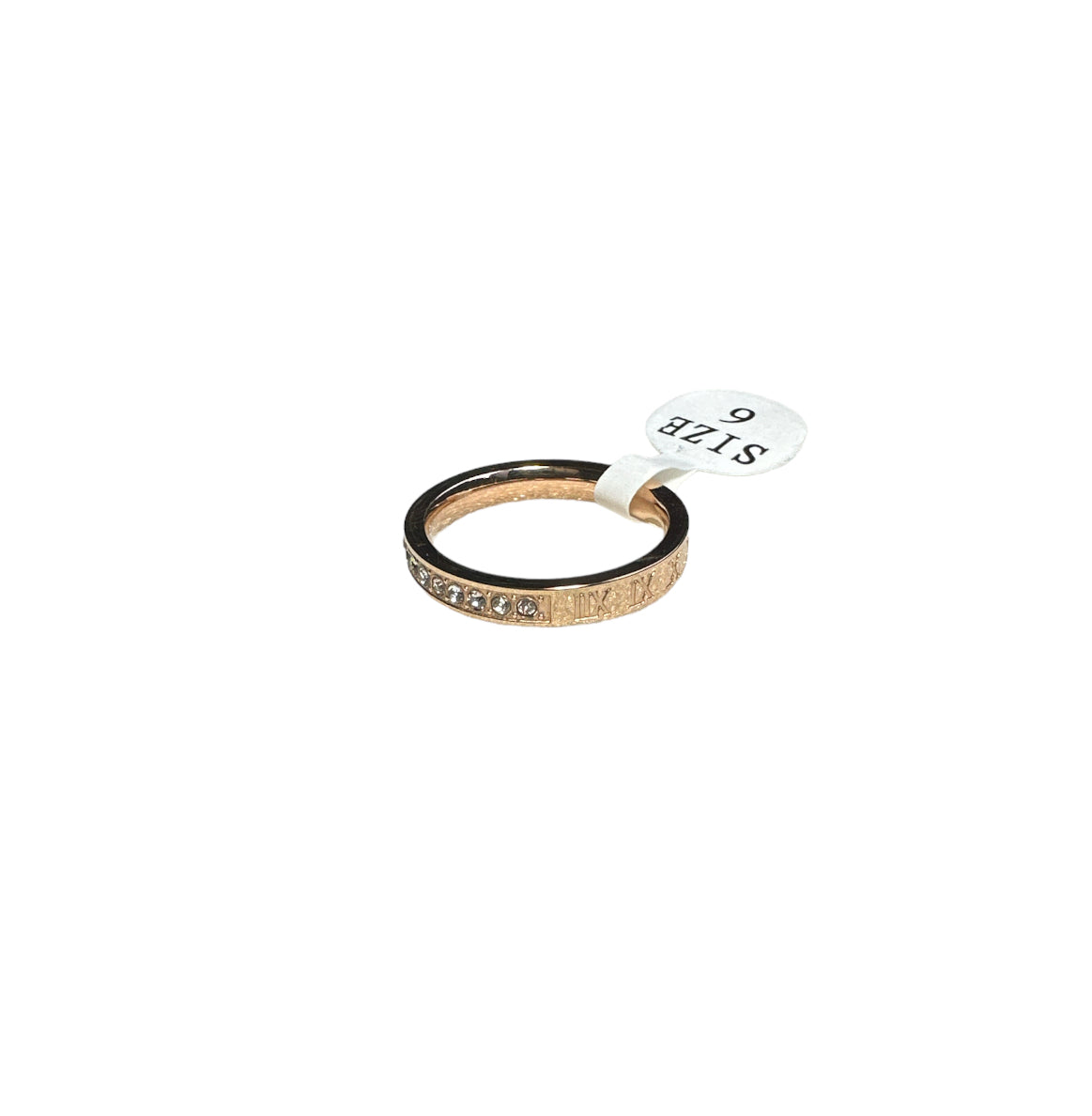 Women’s Rose Gold Ring CZ Roman Numerals