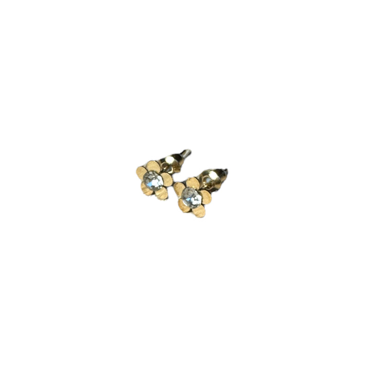 Gold Flower Ear Studs 8mm