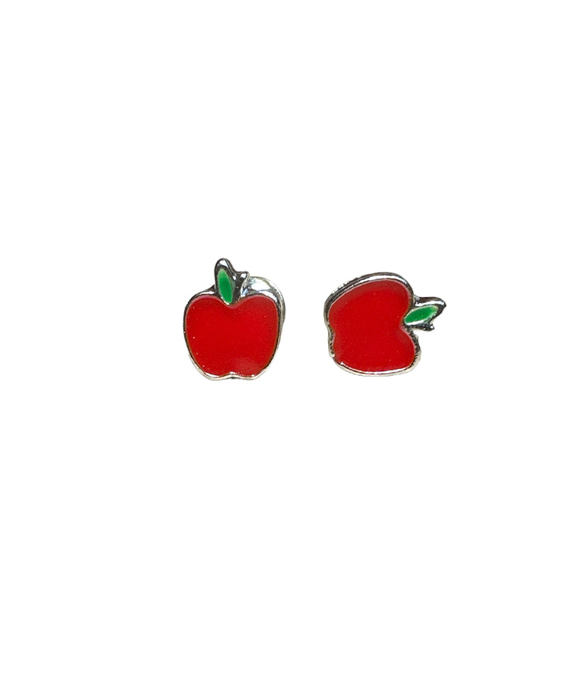 Apple Ear Studs in Silver