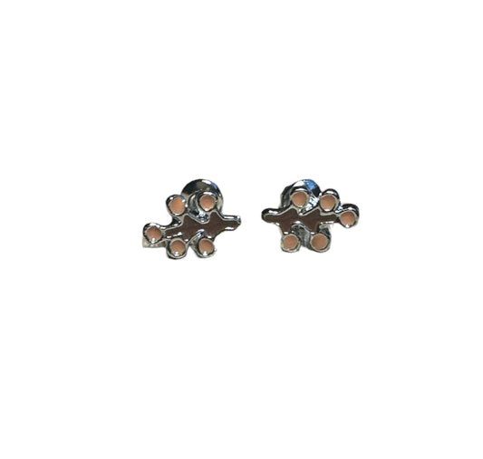 Seaweed Ear Studs in Silver