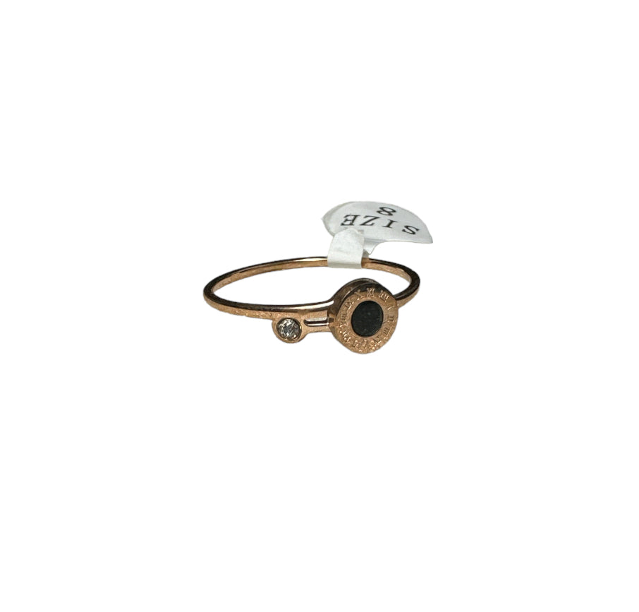 Women’s Rose Gold Ring with CZ Roman Numerals