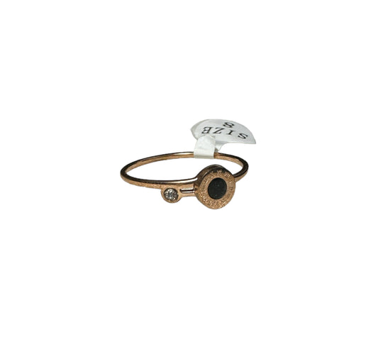 Women’s Rose Gold Ring with CZ Roman Numerals